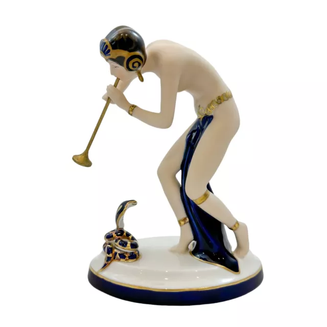 Art Déco Stil Royal Dux Porzellan Figur Exotische Buchse Schlange Charmer Tänzer 2