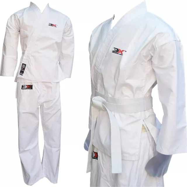 3X Sports Kids  & Adults Poly Cotton Karate Suit Belts Martial Art Gel Uniform