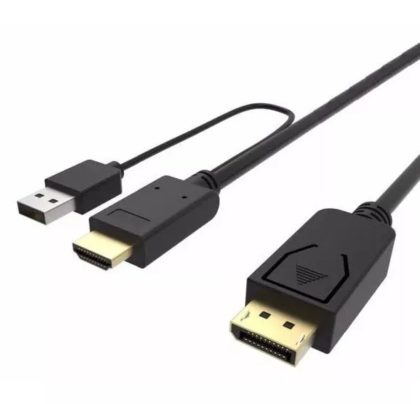 4K USB Powered HDMI Male to DP Display Port Male 2 Metre Cable