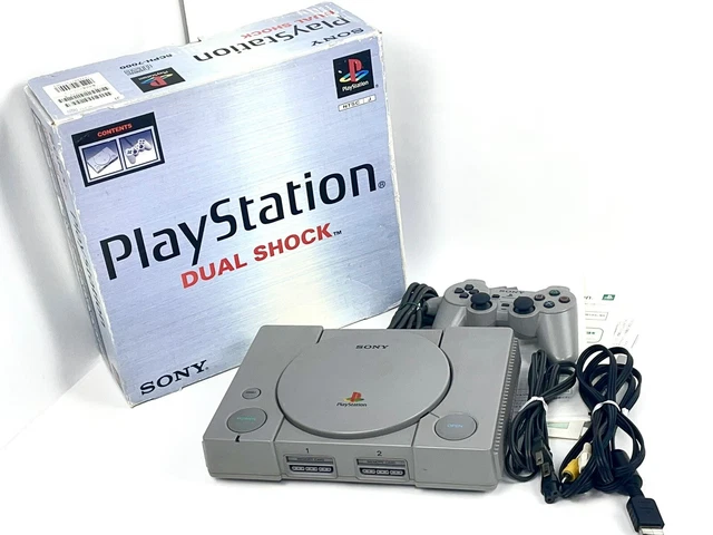 Sony PlayStation 1 PS1 Console 1 Controller 5 Games. All Cords Included.  Tested