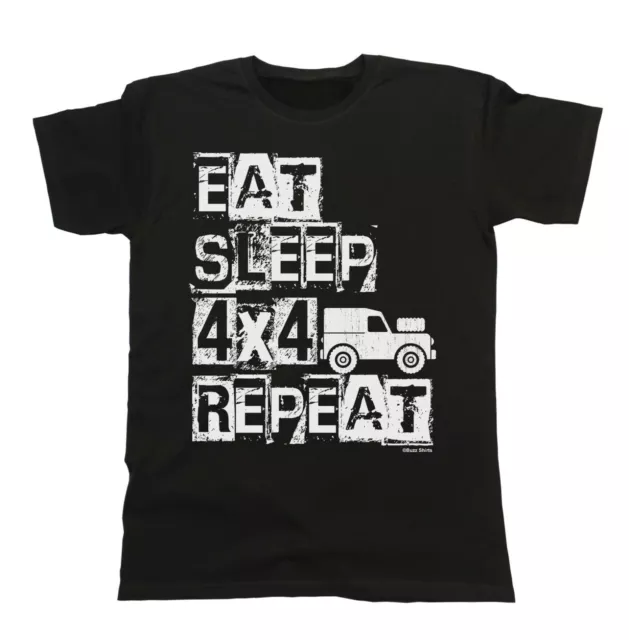 Eat Sleep 4 x 4 Repeat T-Shirt Mens Organic Truck Off Road Car Gift Christmas