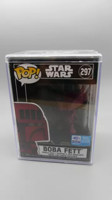 Funko POP! Star Wars Boba Fett Rot #297 | Vinyl Figur| WonderCon | mit Hardstack
