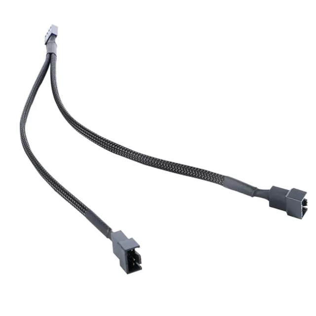 3/4 Pin PWM To Dual PWM Power Y-Splitter Adapter Cable for CPU PC Case Fan  26cm