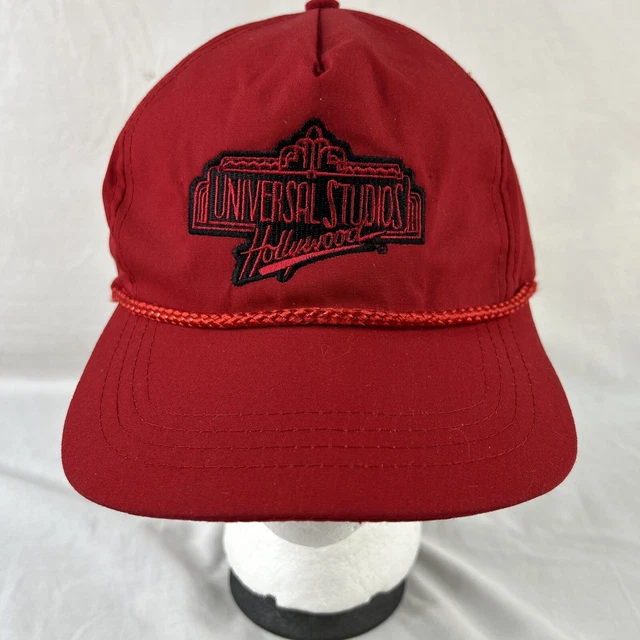 2000’S UNIVERSAL STUDIOS Hollywood Hat Strap Back Ball Cap Red Rope