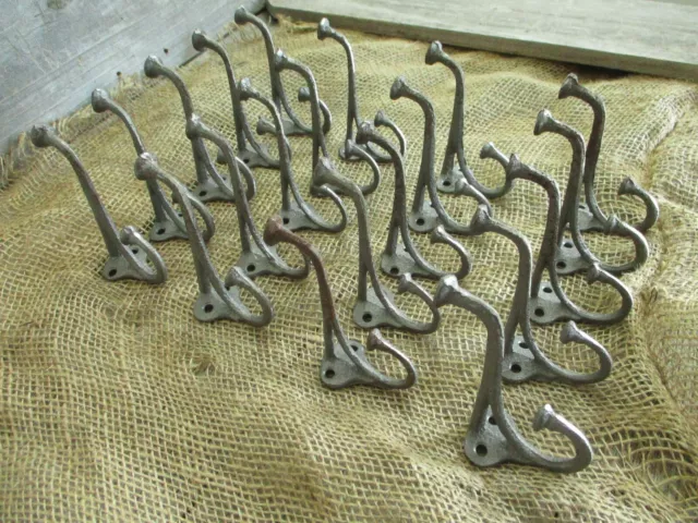 25 Coat Hooks 4" Hat Entry Way Hall Tree Keys Hat Towel Bath Closet Cast Iron