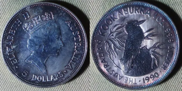 Australia:1990 5 Dollars Kookaburra Proof #138 Silver 1 oz IR112728