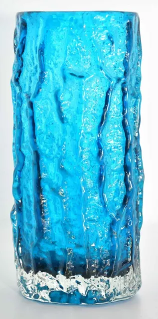 Whitefriars Large Kingfisher Blue 9” Bark Vase 9691