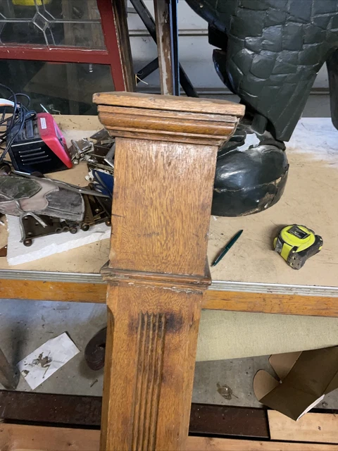 Bova Antique Oak newell Post 48“ x 8 x 7.75 base 12