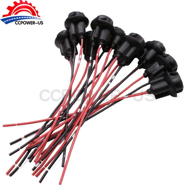 10X T10 194 168 Wiring Harness Socket Extension for Pigtail Light US Location