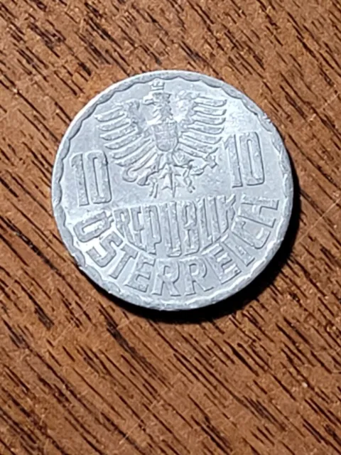 Austria 10 Groschen coin, 1959. KM# 2878, aluminum. Coat of arms - eagle.