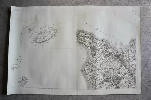 CASSINI CARTE IN PLANO 630mm X 950 mm, 1808, CHERBOURG , n°125, 5D,