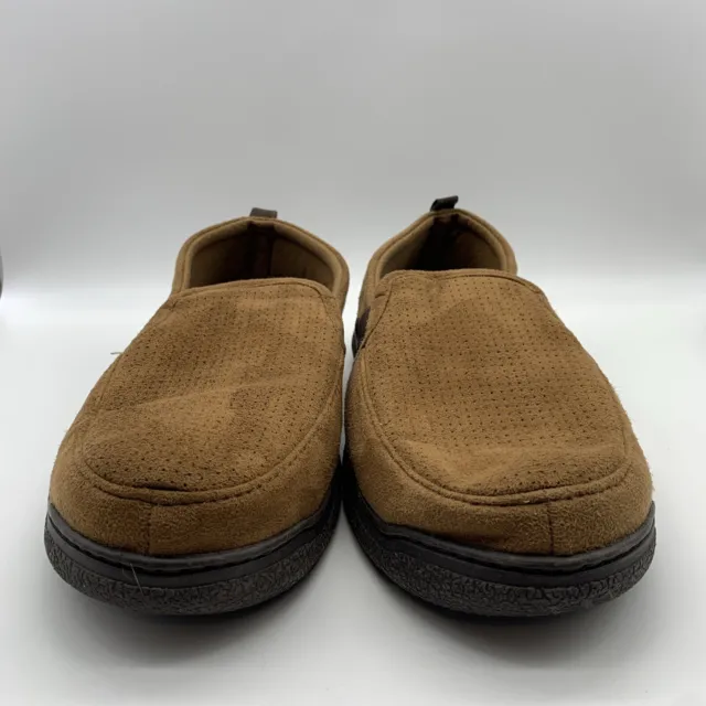 Dearfoams Cozy Comfort Men’s Slippers Brown Size XL 13-14