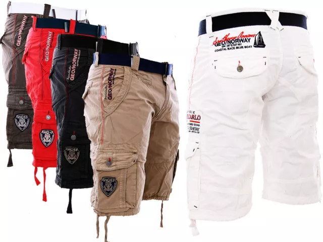 Geographical Norway Herren Cargo Shorts Kurze Hose SHORT Bermuda knielang Poudre