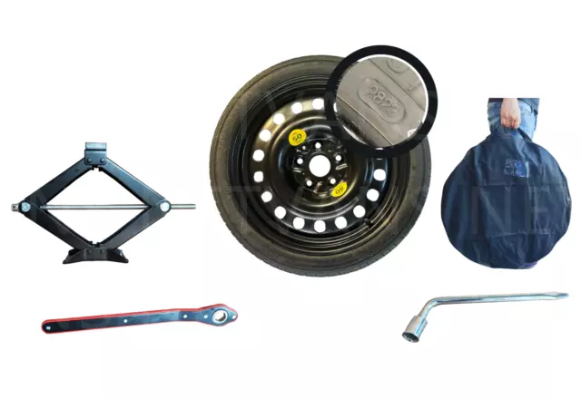 kit rueda de repuesto galleta 17" PARA SEAT ARONA con gato llave y bolsa