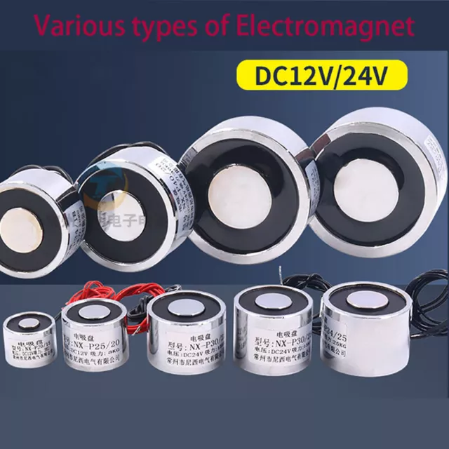 12V 24V DC Lifting Holding Magnet Electromagnet Solenoid Electro Magnet 3-240Kg