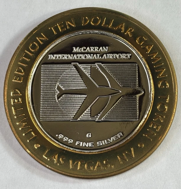 6 OZ .999 Silver McCarran Airport “Las Vegas 1958” Ten Dollar