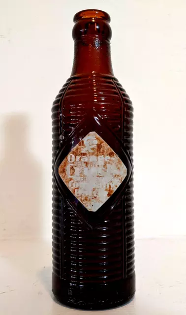 Mid Century Orange Crush Soda Bottle Krinkly Brown Art Deco Diner Decor 1940s