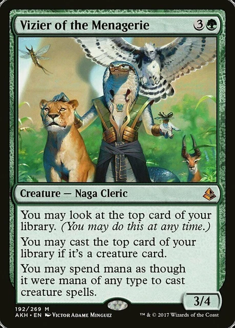 Vizier of the Menagerie 1x FOIL AKH MTG Amonkhet Mythic MINT green Vizier of the Menagerie 1x FOIL AKH MTG Amonkhet Mythic MINT green