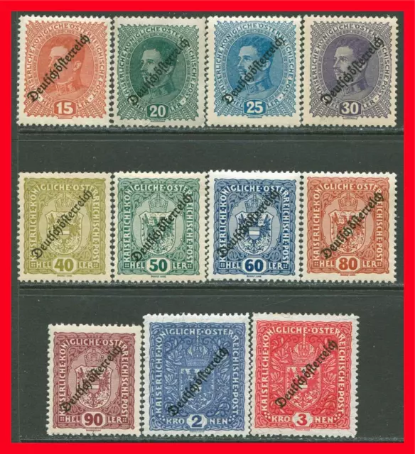 Austria Postage Stamps Scott 186-194 & 196-197, Mint Partial Set!! A127