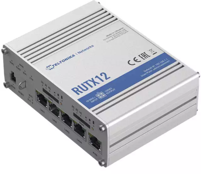 TELTONIKA RUTX12 - Industrial Dual Modem and Dual SIM CAT6 4G LTE Router/Firewal