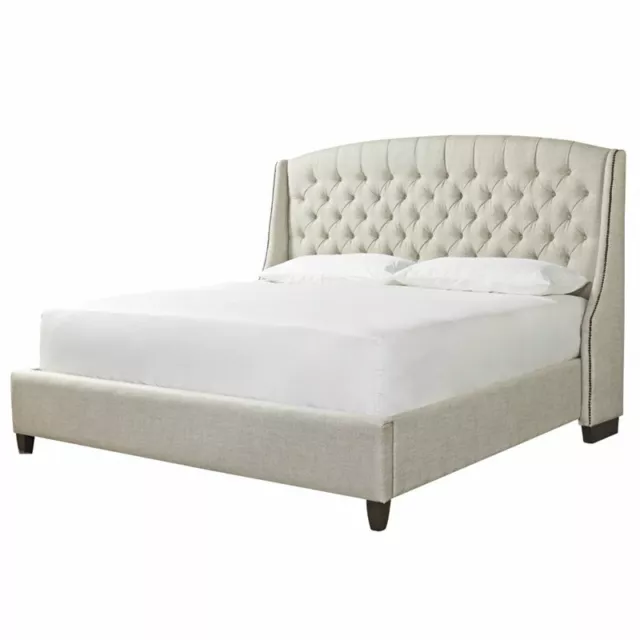 Universal Furniture Curated Halston King Upholstered Bed in Linen