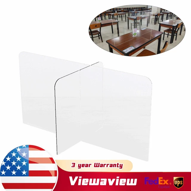 Sneeze Guard Acrylic Plexiglass Table Desk Checkout Counter Shield 80*80*60cm
