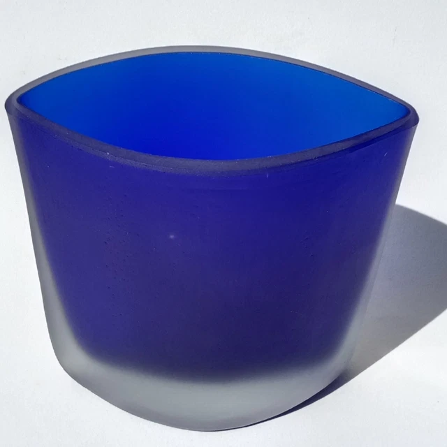 Saladier En Pâte De Verre H&H, Bleu Cobalt, 23 Cm, Albâtre, Neuf