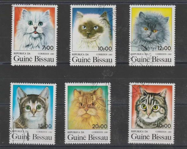 1985 Guine' Bissau Fauna Gatti  6 Val. Usati Mf94605