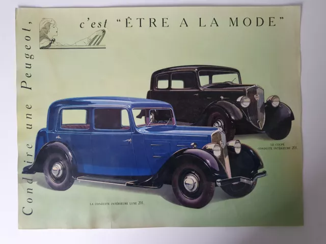 Plaquette Publicitaire Peugeot Independance 1933 + 4 fiches  PEUGEOT 201 et 301 21