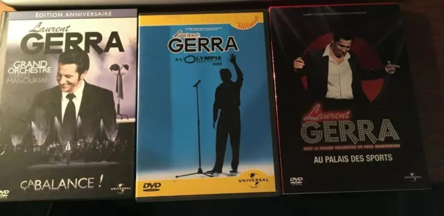 Lot de 3 coffrets DVD LAURENT GERRA Spectacle Humoriste Complet TBE Bigard