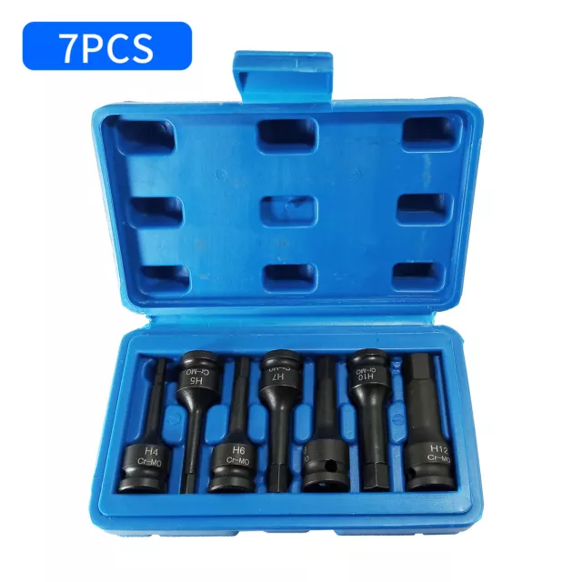 7Pcs Impact Socket Bit Set 3/8" Metric Allen Bit Impact Sp-line Socket Bit O8S7