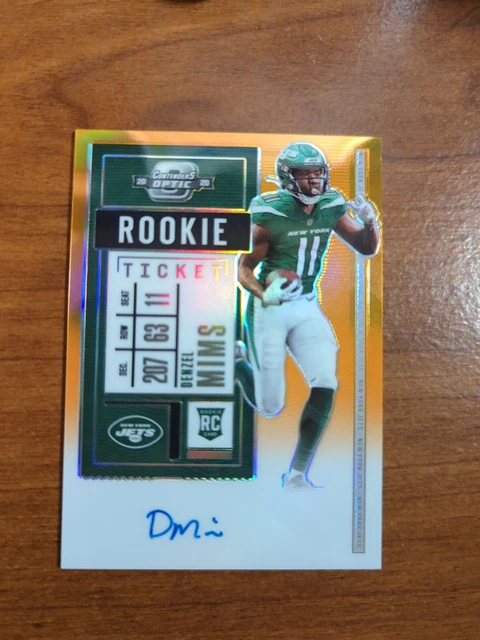 2020 Contenders Optic Denzel Mims Rookie Ticket Auto Orange Prizm #'d 14/50