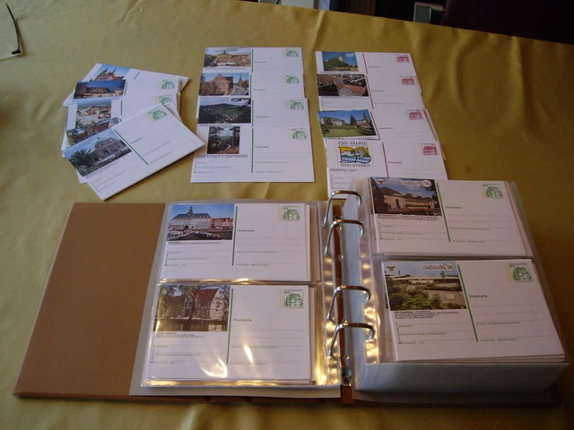 215 Bildpostkarten Deutsche Bundespost, diverse Motive, im Album - ansehen!