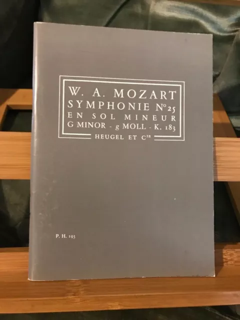 Mozart Symphonie n°25 en sol mineur KV 183 partition de poche éditions Heugel