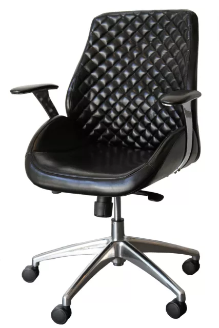 212620 Bürodrehstuhl Designer Drehstuhl Chefsessel PANTERA Schwarz Car Seat