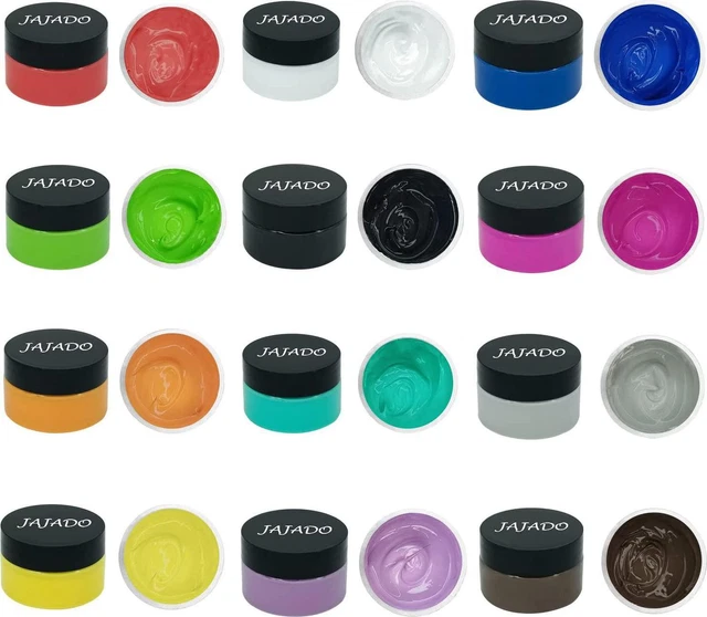 JAJADO 12 Jars Chalk Paste Paint Set, Fabric Silk Screen Printing Ink Adhesive