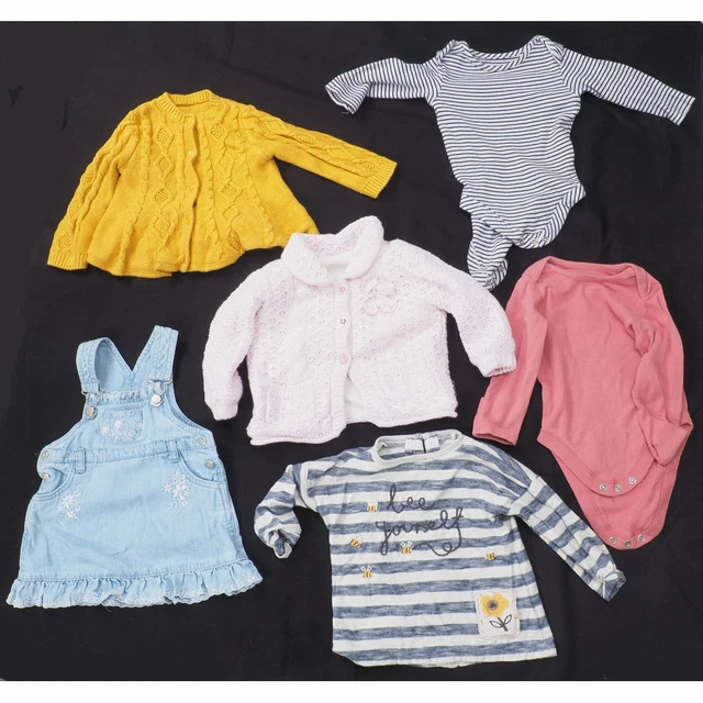 Pacchetto di abbigliamento 3-6 mesi 6 pezzi abito misto per ragazze, saltatori, top ecc.
