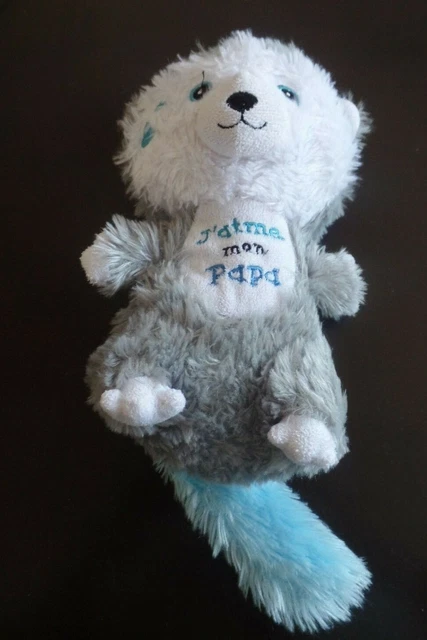 S5 / doudou peluche lémurien gris queue bleue j'aime mon papa CENTRAL'VET