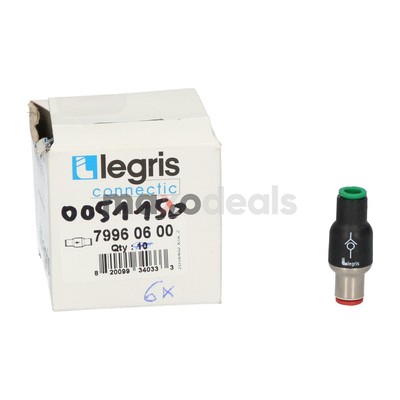 Elo ELO/30#348 LEGRIS 79960600 Anti-retour Vanne-Tube Pour Tube Od 6mm 