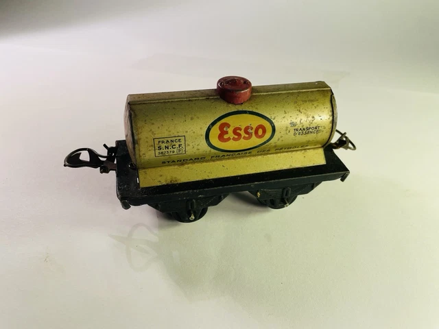 Wagon-citerne Hornby O - L'Économique ESSO, Tôle, Années 1930, 12 Cm (bon état, Rare)