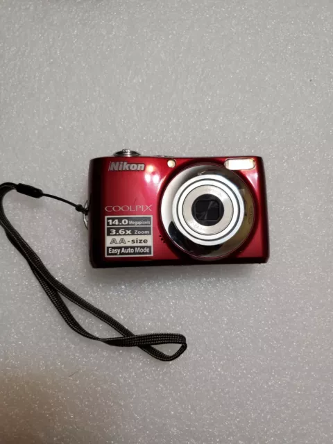 Nikon COOLPIX L24 14.0MP 3.6x Zoom Digital Camera Red - Tested