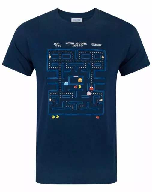 T-shirt da uomo Pacman Classic Action Scene Adults Blue Top
