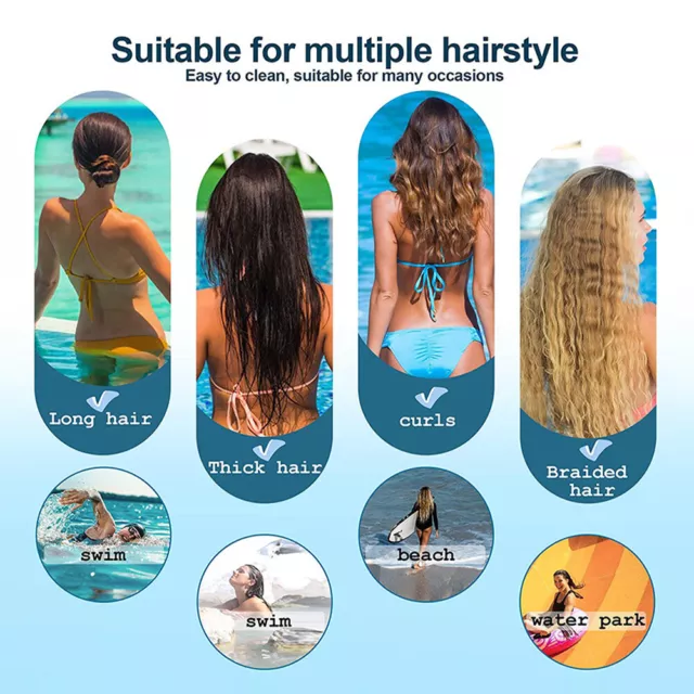 Oversized Silicone Waterproof Curls Afros Long Hair Dreadlocks Weaves Swim Cap