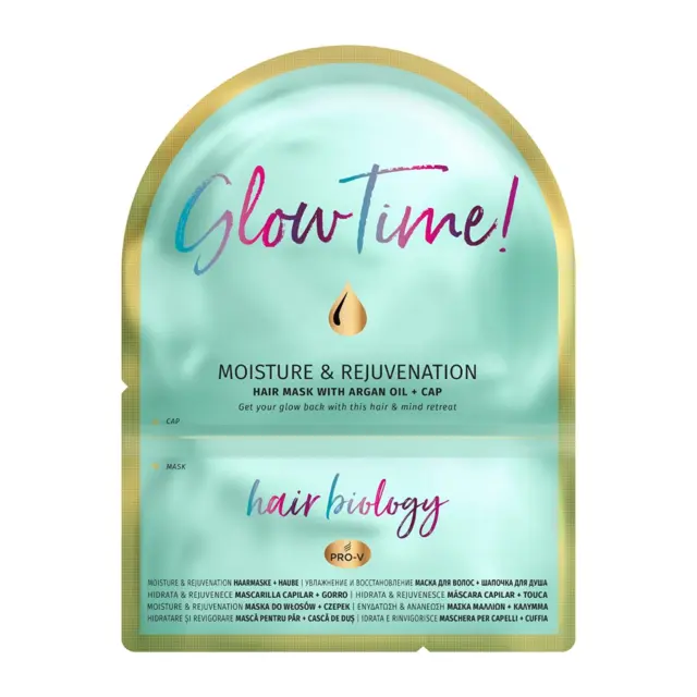 Hair Biology Glow Time Moisture &Rejuvenation Haarmaske + Haube mit Arganöl 20ml