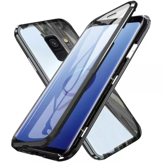 360° Etui Coque Pour Samsung Galaxy S Série Aimant Glas Étui Téléphone Portable