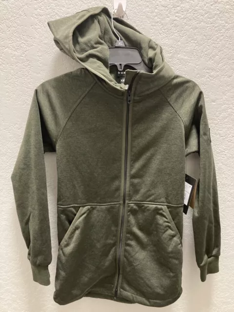 Burton Women Minxy Fleece Jacket XXS Forest Night Heather Green Hooded Zipper