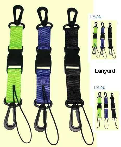 2 piece clip 25mm webbing lanyard set, quick release fastener. torch reel camera