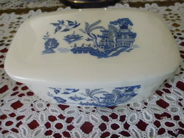 Ringtons Willow Pattern Butter Dish by Palissy / Royal Worcester 2