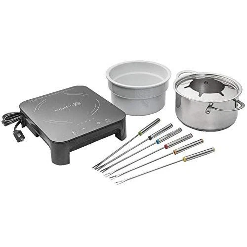 KURAIDORI 10 PIECE Stainless Steel/Black Ceramic Induction Fondue Pot