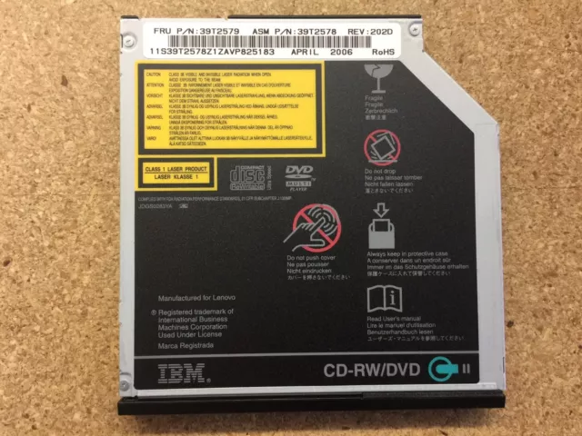 NEW 39T2579 ThinkPad T Series CD-RW/DVD Ultraslim 9.5mm Combo Drive II